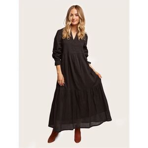 Able Jane Long Sleeve Maxi Dress in Black NWT XS